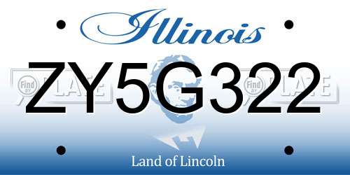 ZY5G322 Illinois License Plate