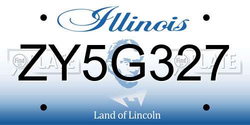 ZY5G327 Illinois License Plate