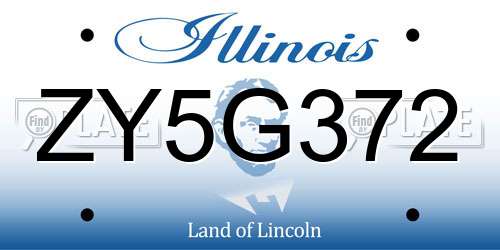 ZY5G372 Illinois License Plate