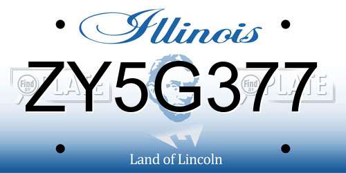 ZY5G377 Illinois License Plate