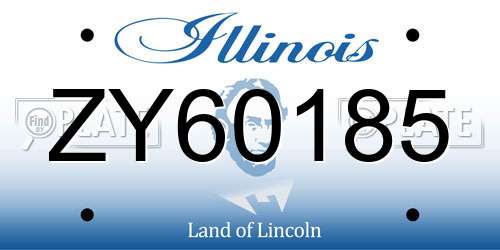 ZY60185 Illinois License Plate