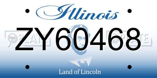 ZY60468 Illinois License Plate