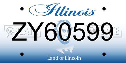 ZY60599 Illinois License Plate
