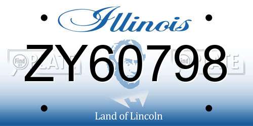 ZY60798 Illinois License Plate