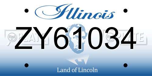 ZY61034 Illinois License Plate