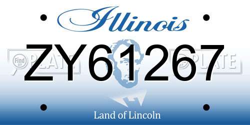 ZY61267 Illinois License Plate