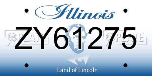 ZY61275 Illinois License Plate
