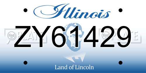 ZY61429 Illinois License Plate