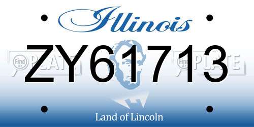 ZY61713 Illinois License Plate