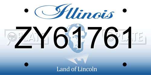 ZY61761 Illinois License Plate