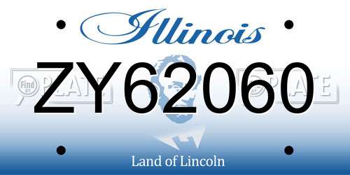 ZY62060 Illinois License Plate
