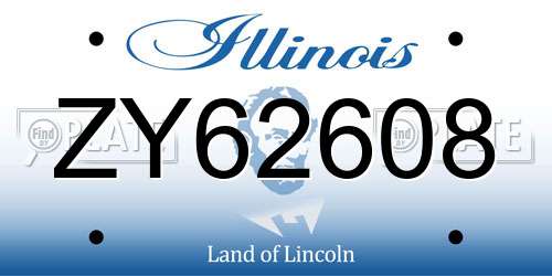 ZY62608 Illinois License Plate