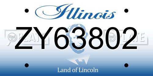 ZY63802 Illinois License Plate