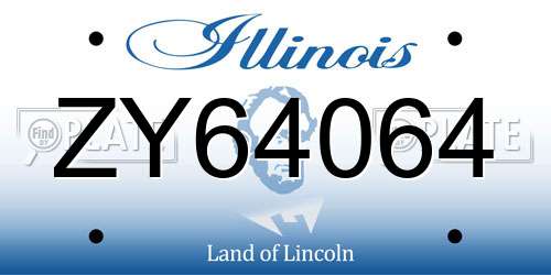 ZY64064 Illinois License Plate