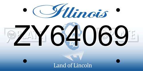 ZY64069 Illinois License Plate