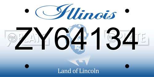 ZY64134 Illinois License Plate