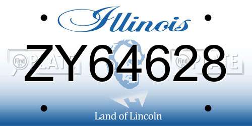 ZY64628 Illinois License Plate