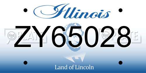 ZY65028 Illinois License Plate