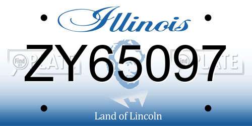 ZY65097 Illinois License Plate