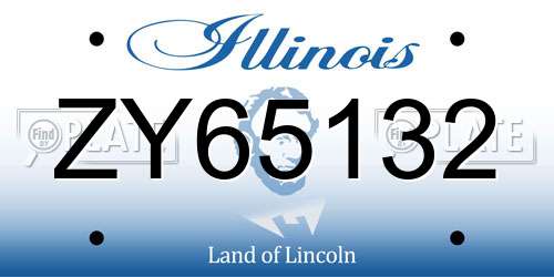 ZY65132 Illinois License Plate