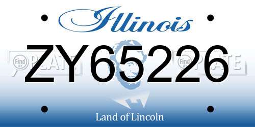 ZY65226 Illinois License Plate