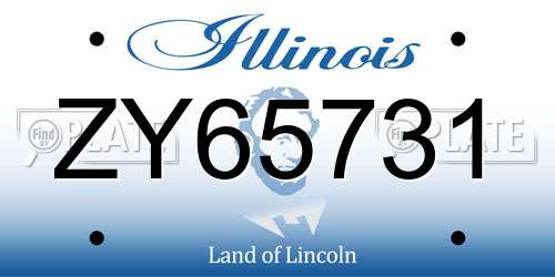 ZY65731 Illinois License Plate
