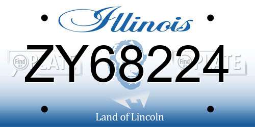 ZY68224 Illinois License Plate