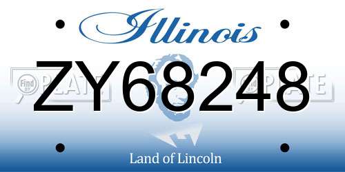 ZY68248 Illinois License Plate