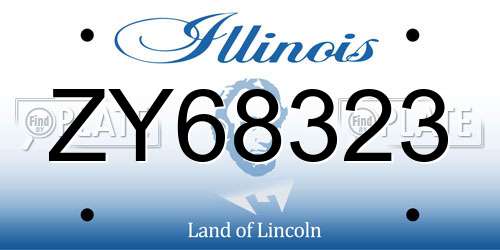 ZY68323 Illinois License Plate