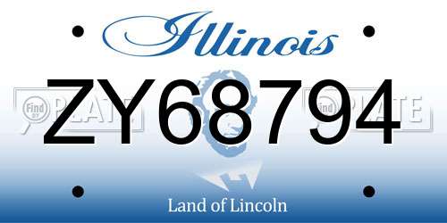 ZY68794 Illinois License Plate