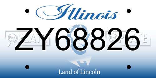 ZY68826 Illinois License Plate
