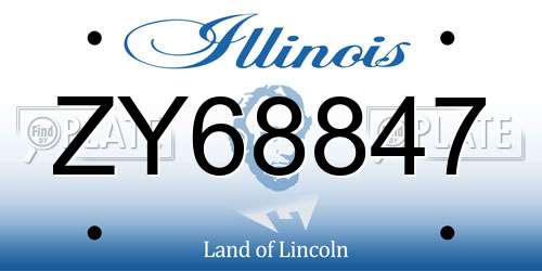 ZY68847 Illinois License Plate