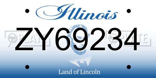 ZY69234 Illinois License Plate