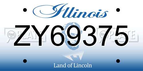 ZY69375 Illinois License Plate