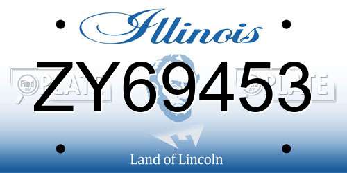 ZY69453 Illinois License Plate
