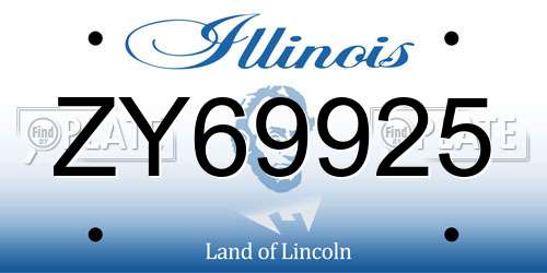 ZY69925 Illinois License Plate