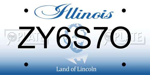ZY6S7O Illinois License Plate