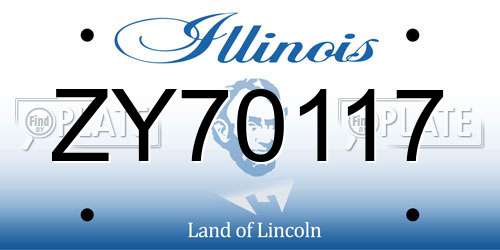 ZY70117 Illinois License Plate