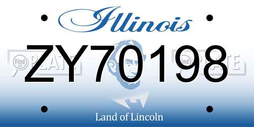 ZY70198 Illinois License Plate