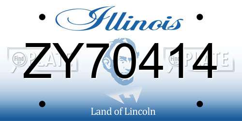 ZY70414 Illinois License Plate