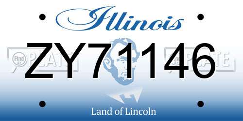 ZY71146 Illinois License Plate