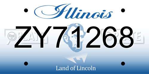 ZY71268 Illinois License Plate