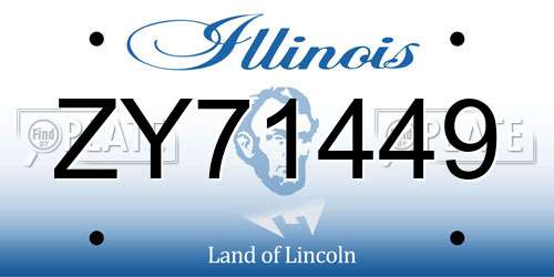 ZY71449 Illinois License Plate