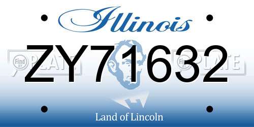 ZY71632 Illinois License Plate