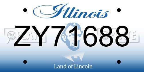 ZY71688 Illinois License Plate