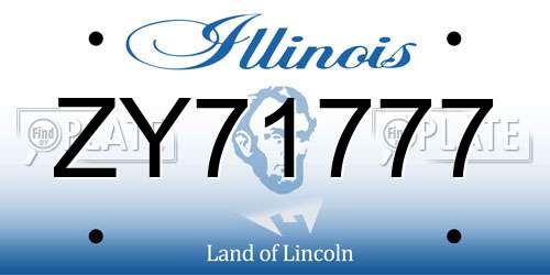 ZY71777 Illinois License Plate