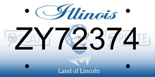 ZY72374 Illinois License Plate