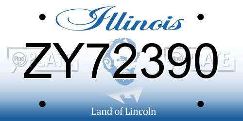 ZY72390 Illinois License Plate