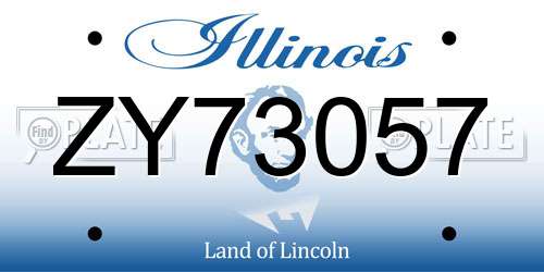 ZY73057 Illinois License Plate