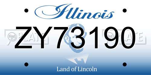 ZY73190 Illinois License Plate